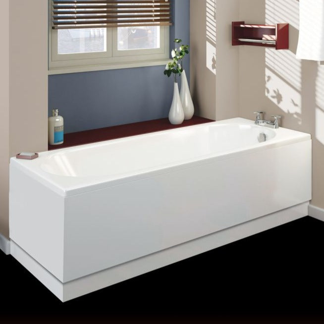 Halite 1600mm Waterproof Front Bath Panel - White Gloss - Unbeatable Bathrooms