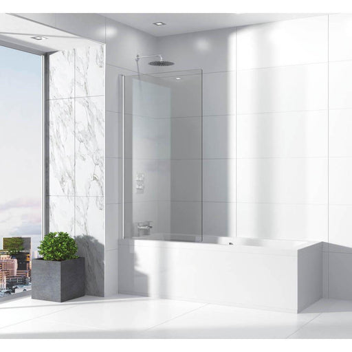 Sommer Evolve 1500 x 897mm Chrome Luxury Half Radius Bath Screen - Unbeatable Bathrooms