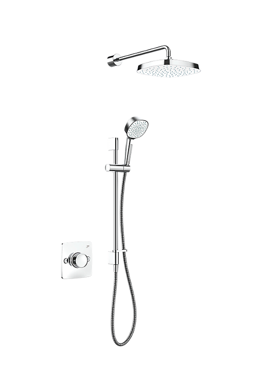 Mira Evoco Dual Outlet Thermostatic Mixer Shower with Adjustable & Fixed Heads - Chrome - Unbeatable Bathrooms