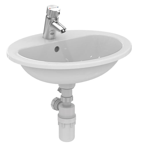 Armitage Shanks Orbit 21 55cm Countertop Basin with Overflow, No Chainhole, One Taphole, No Logo - Unbeatable Bathrooms