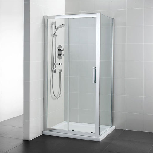 Ideal Standard Synergy Rectangle Shower Enclosure with Sliding Door & IdealClean Clear Glass - Unbeatable Bathrooms