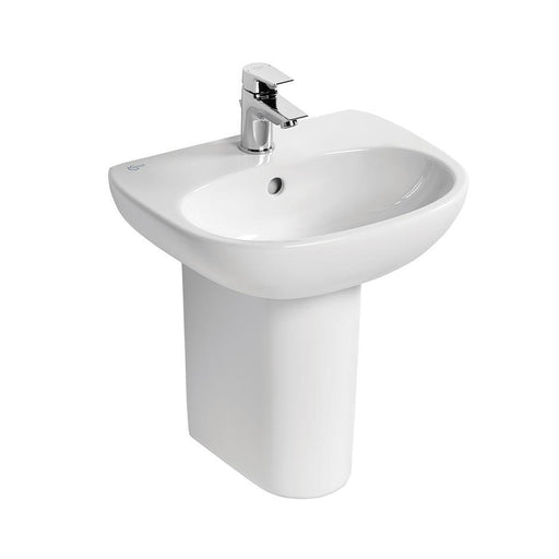 Ideal Standard Tesi 45cm 1TH Pedestal Basin with Overflow - Unbeatable Bathrooms