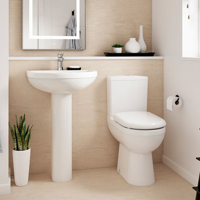 What is a Comfort Height Toilet? featured image of Nuie's comfort height close-coupled toilet.