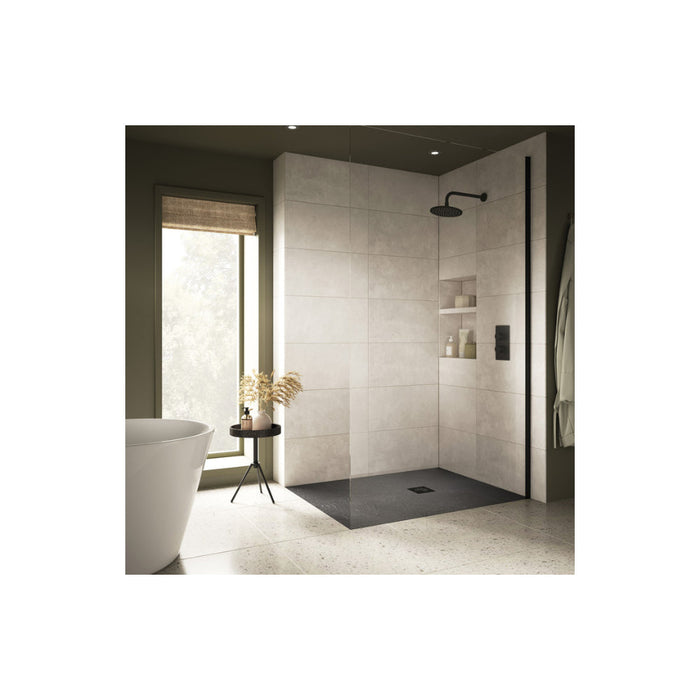 25mm Slate Effect Ultra-Slim Rectangular Tray & Waste - Unbeatable Bathrooms