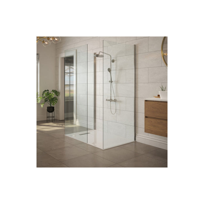 25mm Linear Slim Rectangular Tray & Waste - White - Unbeatable Bathrooms