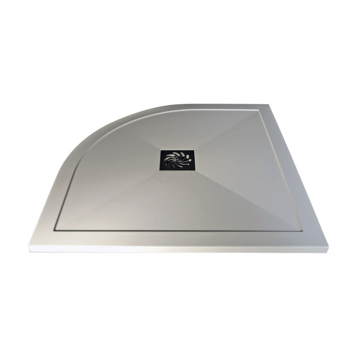 25mm Ultra-Slim 1000mm x 800mm Offset Quadrant Tray & Waste - Unbeatable Bathrooms