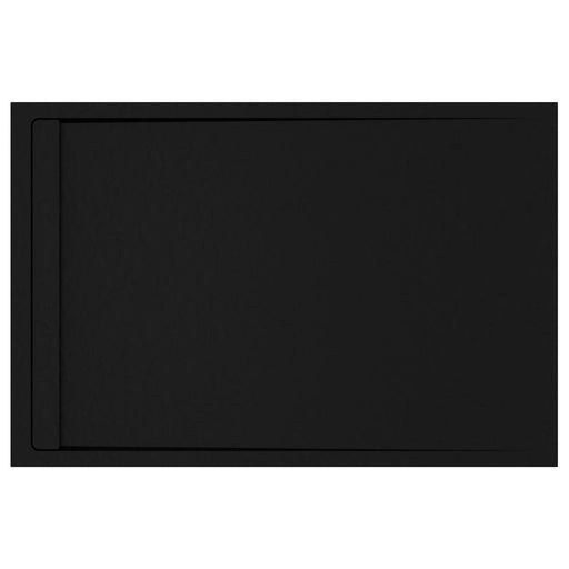 30mm Linear Slate Rectangular Tray & Waste - Black - Unbeatable Bathrooms