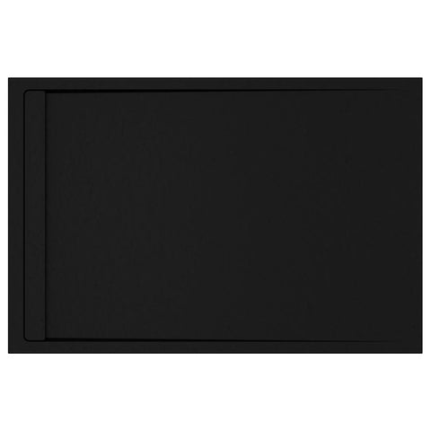 30mm Linear Slate Rectangular Tray & Waste - Black - Unbeatable Bathrooms