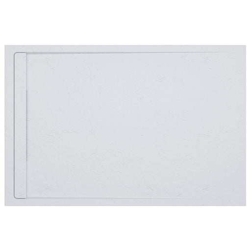 30mm Linear Slate Rectangular Tray & Waste - White - Unbeatable Bathrooms