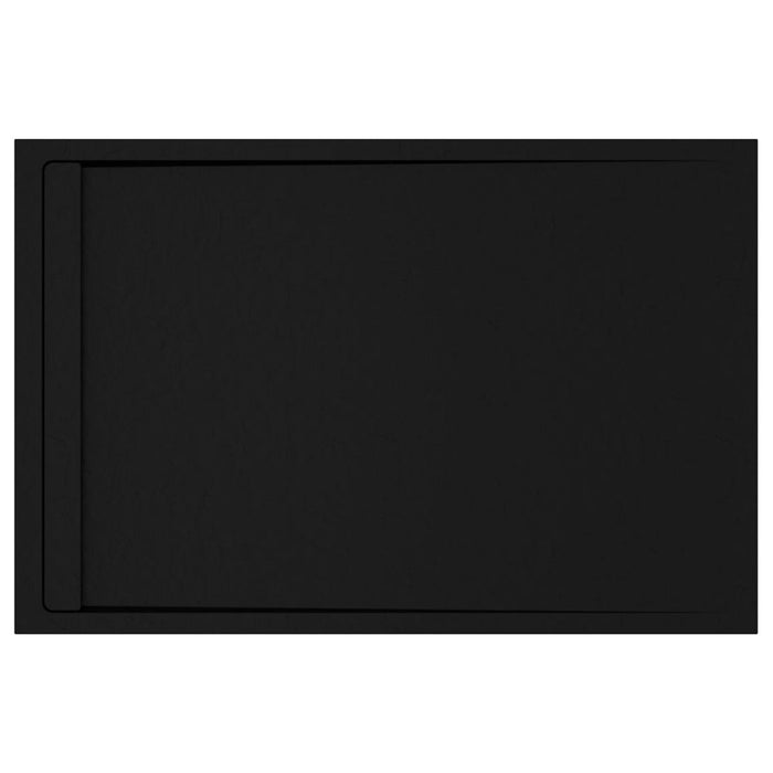 30mm Linear Slate Rectangular Tray & Waste - Black - Unbeatable Bathrooms