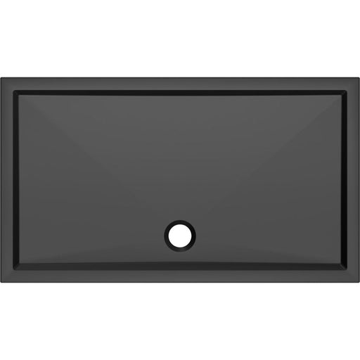 40mm Low Profile Rectangular Tray & Waste - Matt Black - Unbeatable Bathrooms
