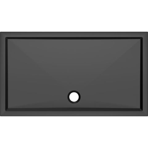 40mm Low Profile Rectangular Tray & Waste - Matt Black - Unbeatable Bathrooms