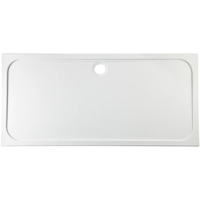 45mm Low Profile Rectangular Tray & Waste - White - Unbeatable Bathrooms