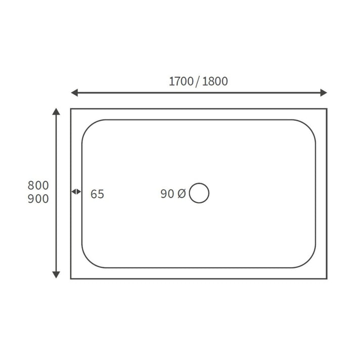 45mm Low Profile Rectangular Tray & Waste - White - Unbeatable Bathrooms