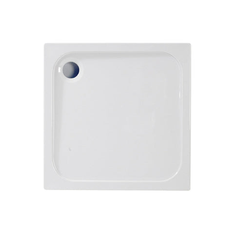 45mm Low Profile Square Tray & Waste - White - Unbeatable Bathrooms