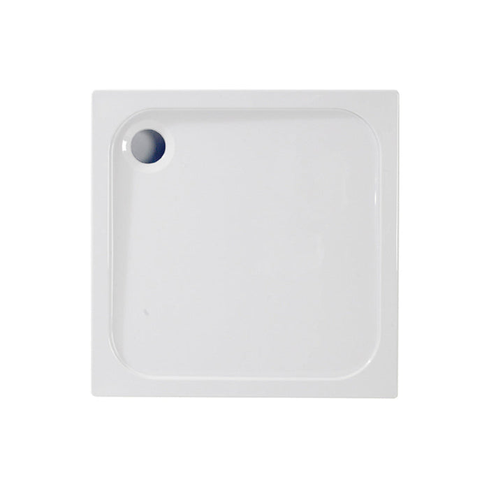 45mm Low Profile Square Tray & Waste - White - Unbeatable Bathrooms