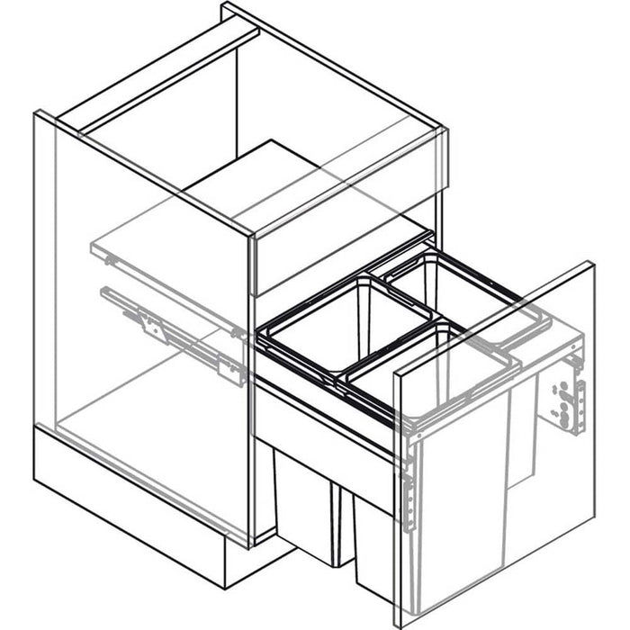 Hafele 600mm Pull Out Waste Bin Vauth-Sagel VS ENVI Space XX Pro S / Pro - Unbeatable Bathrooms