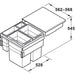 Hafele Pull Out 2x 38 & 1x 12 and 1x 2.5 Litre Waste Bin - Unbeatable Bathrooms