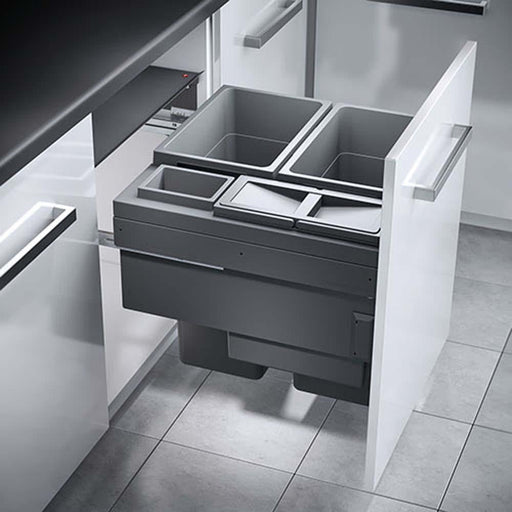 Hafele Pull Out 2x 38 & 1x 12 and 1x 2.5 Litre Waste Bin - Unbeatable Bathrooms