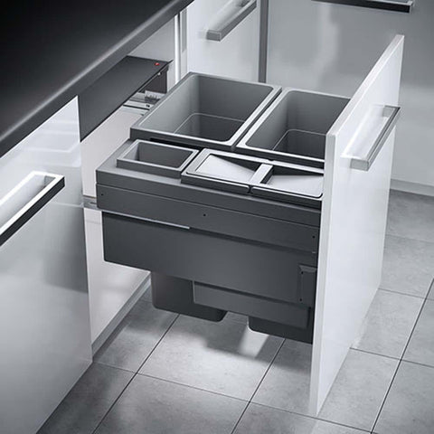 Hafele Pull Out 2x 38 & 1x 12 and 1x 2.5 Litre Waste Bin - Unbeatable Bathrooms