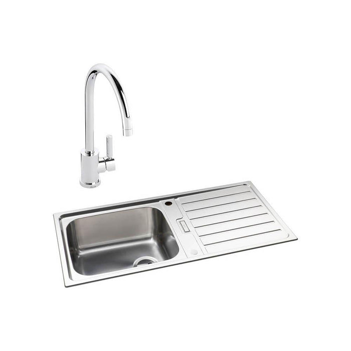 Abode Neron 1 Bowel Inset Stainless Steel Sink & Tap Pack - Unbeatable Bathrooms