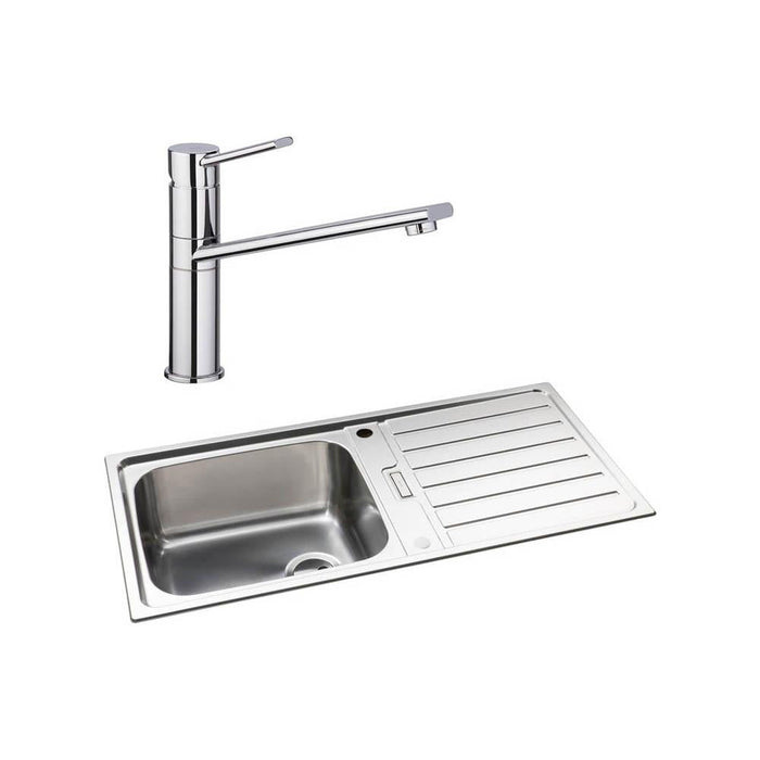 Abode Neron 1 Bowel Inset Stainless Steel Sink & Tap Pack - Unbeatable Bathrooms