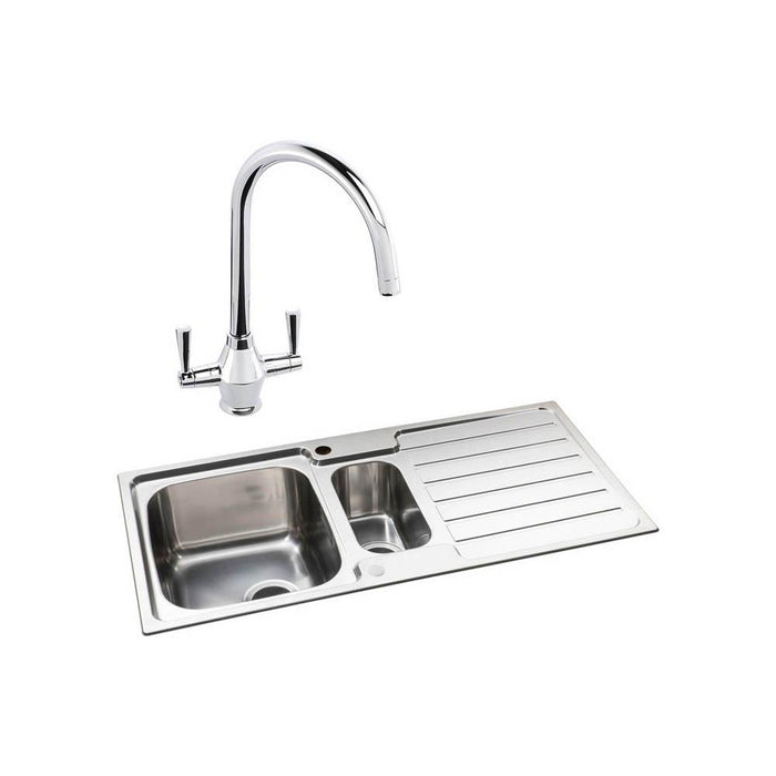 Abode Neron 1.5 Bowel Inset Stainless Steel Sink & Tap Pack - Unbeatable Bathrooms