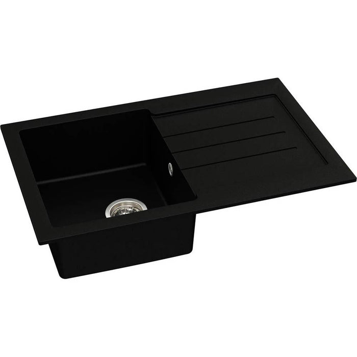 Abode Xcite 1 Bowel Inset Black Metallic Sink & Tap Pack - Unbeatable Bathrooms