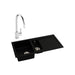 Abode Xcite 1.5 Bowel Inset Black Metallic Sink & Tap Pack - Unbeatable Bathrooms