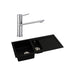 Abode Xcite 1.5 Bowel Inset Black Metallic Sink & Tap Pack - Unbeatable Bathrooms