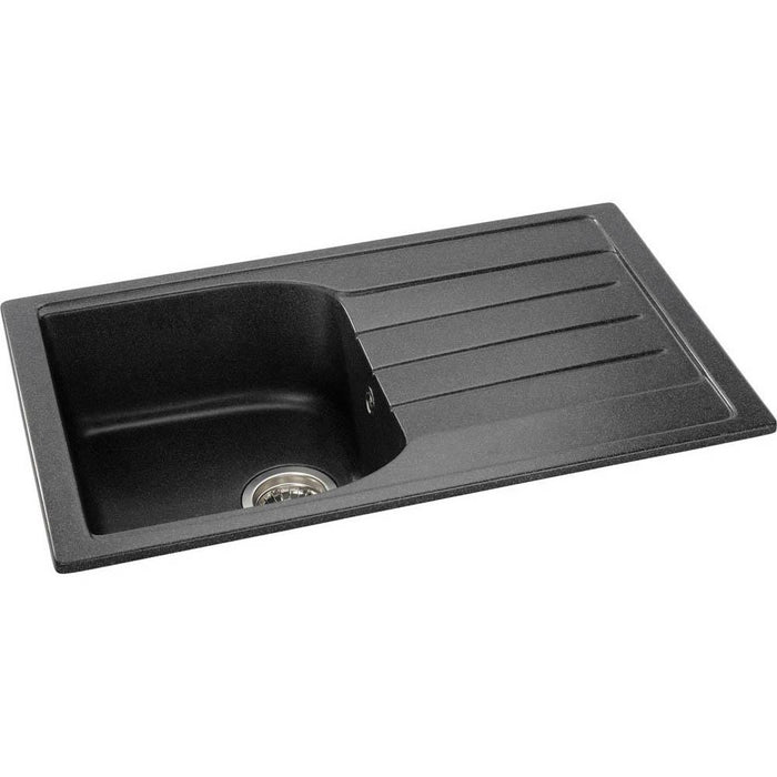 Abode Oriel 1 Bowel Inset Black Granite Sink & Tap Pack - Unbeatable Bathrooms