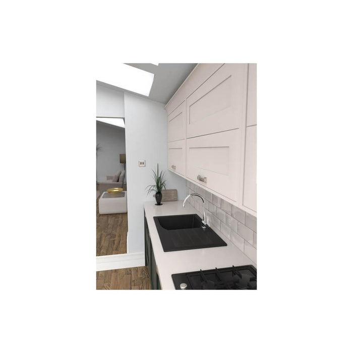 Abode Oriel 1 Bowel Inset Black Granite Sink & Tap Pack - Unbeatable Bathrooms
