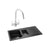 Abode Oriel 1.5 Bowel Inset Black Granite Sink & Tap Pack - Unbeatable Bathrooms