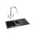 Abode Oriel 1.5 Bowel Inset Black Granite Sink & Tap Pack - Unbeatable Bathrooms