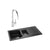 Abode Oriel 1.5 Bowel Inset Black Granite Sink & Tap Pack - Unbeatable Bathrooms