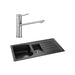 Abode Oriel 1.5 Bowel Inset Black Granite Sink & Tap Pack - Unbeatable Bathrooms