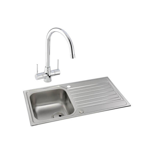 Abode Connekt 1 Bowel Inset Stainless Steel Sink & Tap Pack - Unbeatable Bathrooms