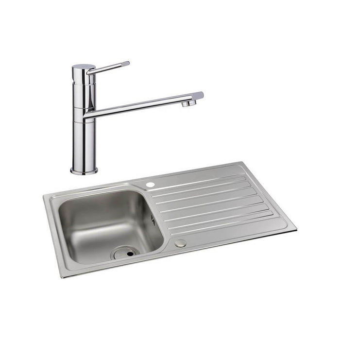 Abode Connekt 1 Bowel Inset Stainless Steel Sink & Tap Pack - Unbeatable Bathrooms