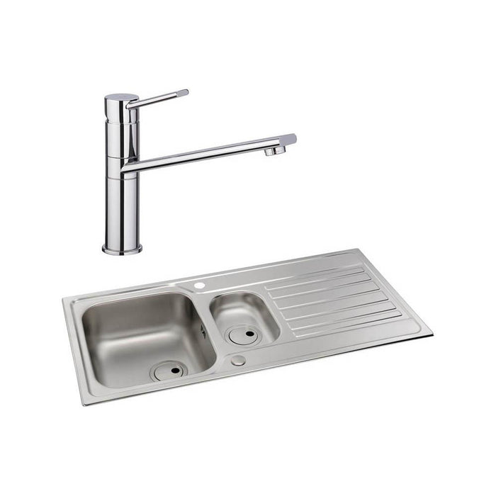 Abode Connekt 1.5 Bowel Inset Stainless Steel Sink & Tap Pack - Unbeatable Bathrooms