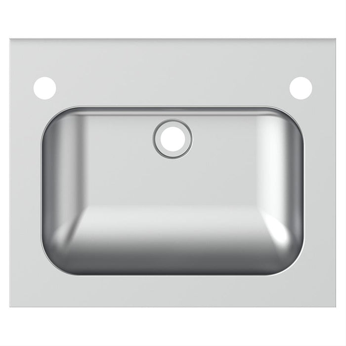 Armitage Shanks Denholm (New) 51cm stainless steel washbasin and full shroud complete with 2 corner tapholes, combined chainstay and overflow waste - Unbeatable Bathrooms