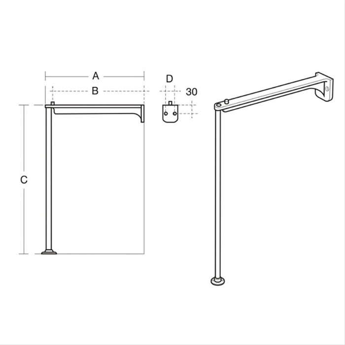 Armitage Shanks Stainless steel legs 350mm high with screw to wall aluminium alloy bearers - Unbeatable Bathrooms