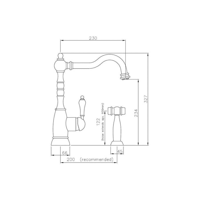 Abode Bayenne Single Lever Mixer Tap with Handspray - Unbeatable Bathrooms