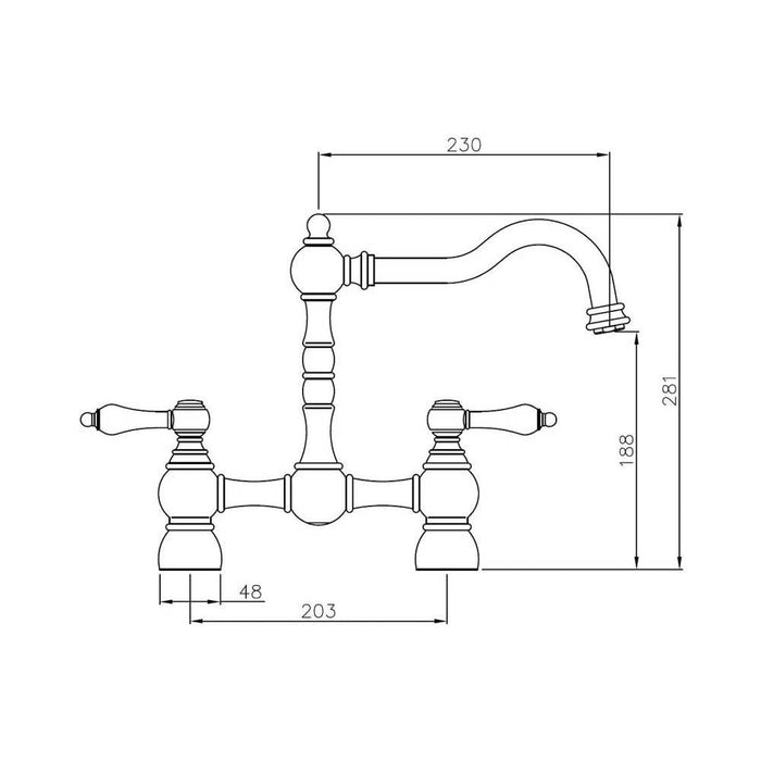 Abode Bayenne Bridge Mixer Tap - Unbeatable Bathrooms