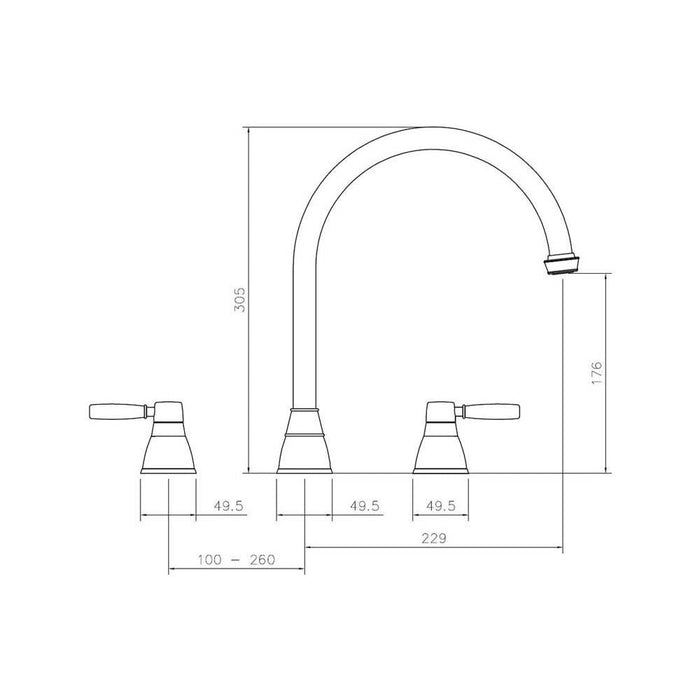 Abode Brompton 3 Part Mixer Tap - Unbeatable Bathrooms