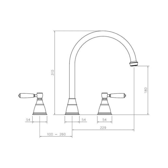 Abode Astbury 3 Part Mixer Tap - Unbeatable Bathrooms