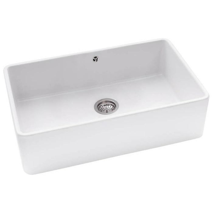 Abode Provincial Large 1.0 Bowl White Ceramic Undermount Kitchen Sink - Unbeatable Bathrooms