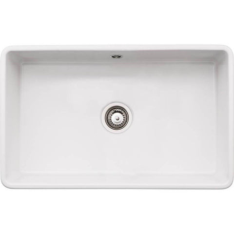 Abode Provincial Large 1.0 Bowl White Ceramic Undermount Kitchen Sink - Unbeatable Bathrooms