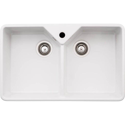 Abode Provincial Large 2.0 Bowl White Ceramic Undermount Kitchen Sink - Unbeatable Bathrooms