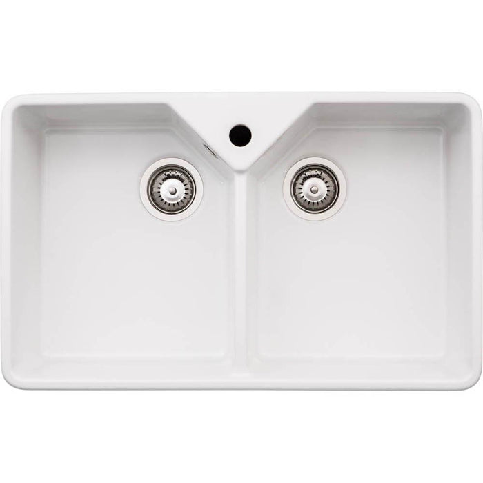 Abode Provincial Large 2.0 Bowl White Ceramic Undermount Kitchen Sink - Unbeatable Bathrooms