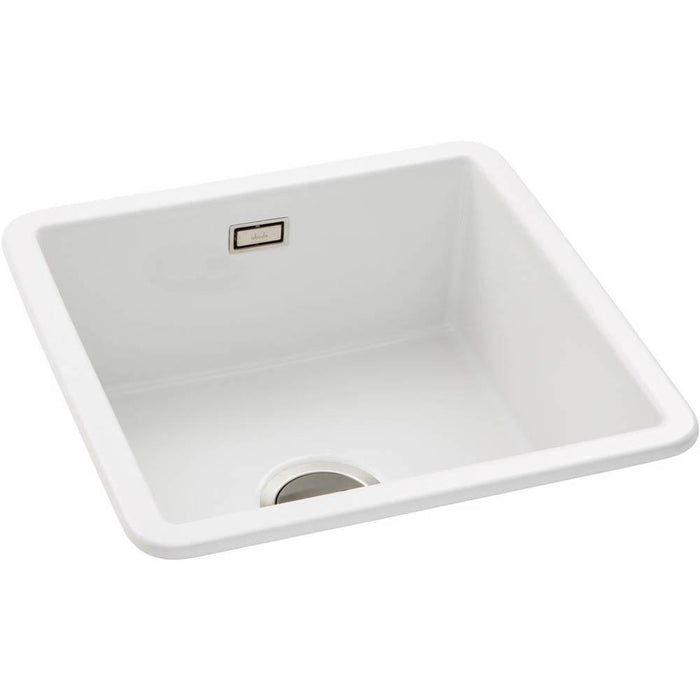 Abode Sandon 1 Bowel White Ceramic Undermount/Inset Kitchen Sink - Unbeatable Bathrooms